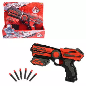 Мегабластер в наборе с 6 мягкими снарядами, в открытой коробке