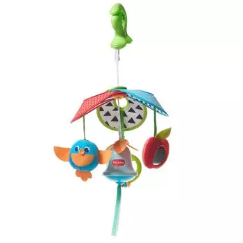 Механический подвес на коляску - Солнечная полянка, с игрушками