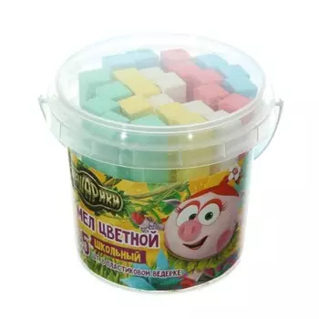 Мел цветной - Смешарики, 25 штук в ведерке