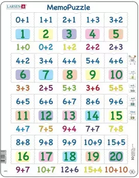Мемопазл - Числа 0-20, 40 элементов