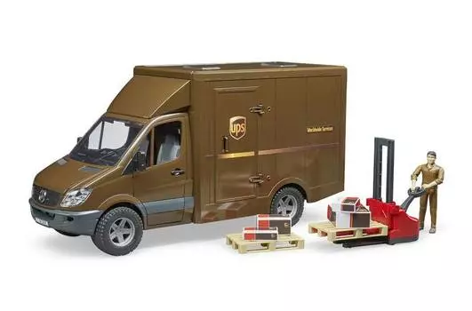 Mercedes-Benz Sprinter фургон UPS с фигуркой, погрузчиком и аксессуарами