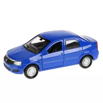 Металлическая инерционная машина - Renault Logan, синий, длина 12 см