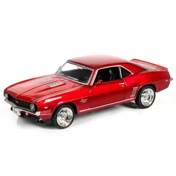 Металлическая инерционная машина RMZ City - Chevrolet Camaro SS 1969, 1:32, красный металлик