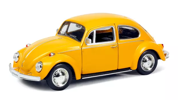 Металлическая инерционная машина RMZ City - Volkswagen Beetle 1967, 1:32, желтый матовый