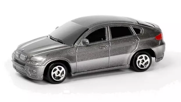 Металлическая машина - BMW X6, 1:64, серебристый
