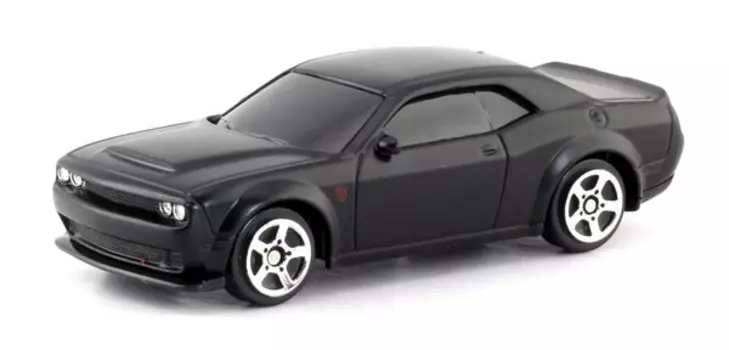 Металлическая машина - Dodge Challenger SRT Demon 2018, 1:64, черный матовый