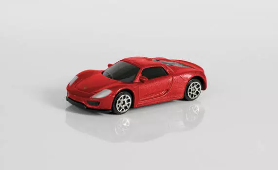 Металлическая машина - Porsche 918 Spyder, 1:64, красный