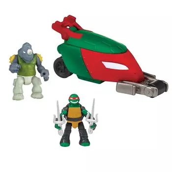 Микро игровой набор - Мотоцикл Стелз с фигурками Рафа и Рокстеди