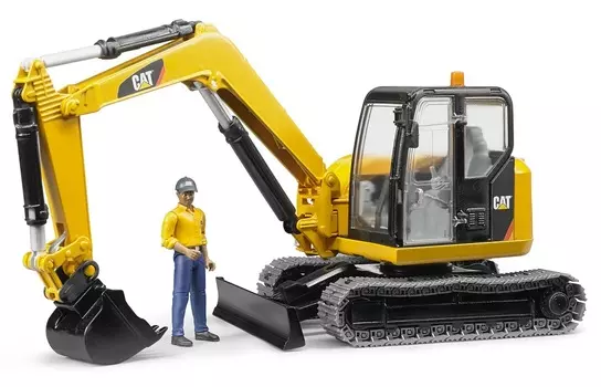 Мини Экскаватор Bruder Cat с рабочим