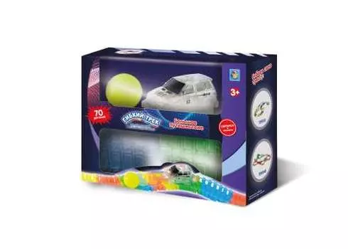 Мини-набор Гибкий трек - Большое путешествие, 70 деталей, дорога светится в темноте, машинка со светом