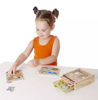 Мини-пазл в упаковке Животные