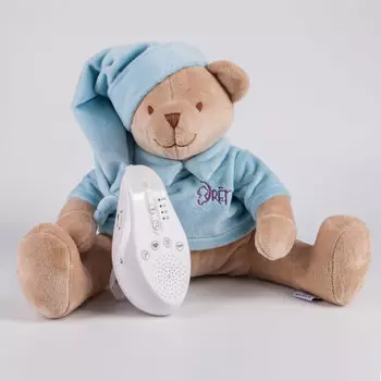 Мишка голубой Drema BabyDou с белым и розовым шумом