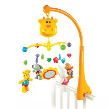 Многофункциональный мобиль – Жирафик, 18 мелодий и звуков, подвески-трещотки