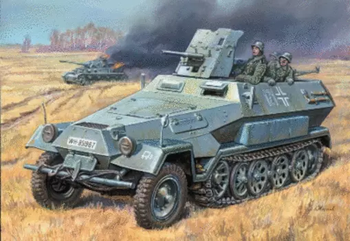 Модель для склеивания - Немецкий БТР SDKFZ 251/10 Ханомаг с 37-мм орудием
