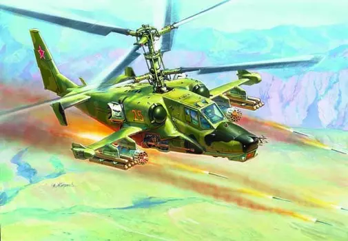 Модель для склеивания - Вертолёт Ка-50 Чёрная акула