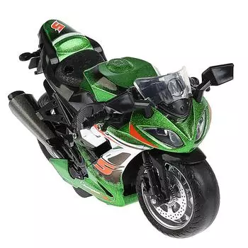 Модель металлическая Спортбайк 12 см, свет и звук, вращается руль, инерционная