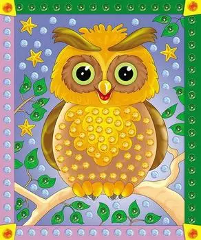 Мозаика из пайеток формат А4 – Сова