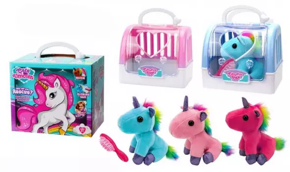 Мягка игрушка - Единорог в переноске с расческой