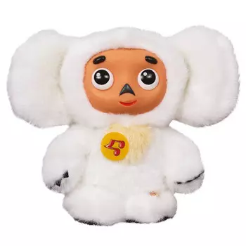 Мягкая игрушка – Чебурашка с белым мехом, озвученная, 14 см.