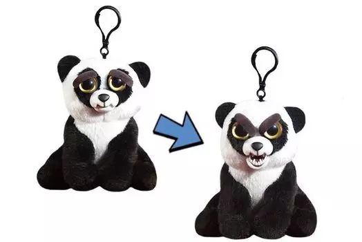 Мягкая игрушка Feisty Pets - Панда черно-белая, 11 см, с карабином