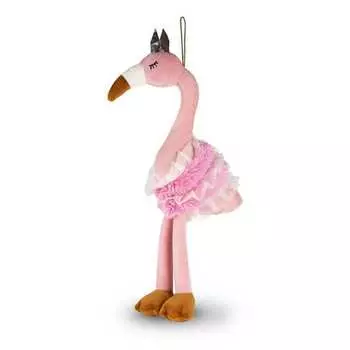 Мягкая игрушка – Фламинго в юбочке и короне, 26 см