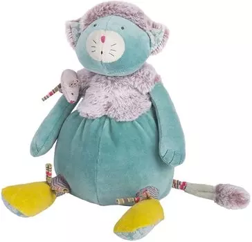 Мягкая игрушка – Голубой кот с мышкой, 33 см