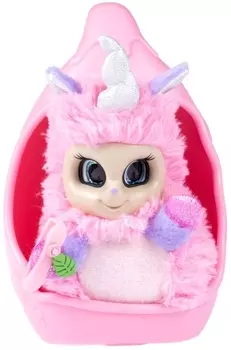 Мягкая игрушка из серии Bush baby world – Единорог Ула, 20 см, шевелит рогом, вращает глазками, со спальным коконом, заколкой и шармом