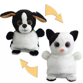 Мягкая игрушка из серии Перевертыши - Кошка/Собака, 16 см