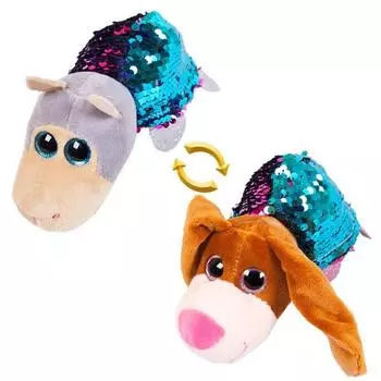 Мягкая игрушка из серии Перевертыши - Собака/Овечка с пайетками, 16 см