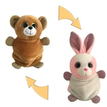 Мягкая игрушка из серии Перевертыши - Зайка/Медведь, 16 см