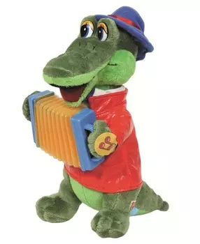 Мягкая игрушка – Крокодил Гена с аккордеоном, озвученный, 33 см.