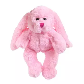 Мягкая игрушка – Кролик розовый, 15 см
