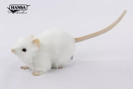 Мягкая игрушка - Крыса белая, 19 см.