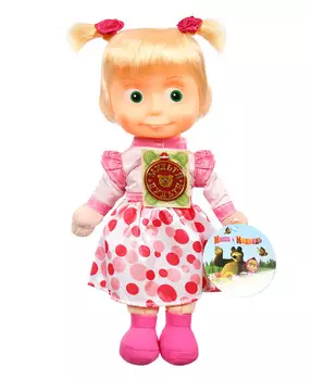 Мягкая игрушка – Маша в нарядном платье из серии Маша и Медведь, 29 см., музыкальный чип