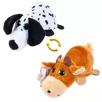 Мягкая игрушка-перевертыш – Собака/Бык, 16 см