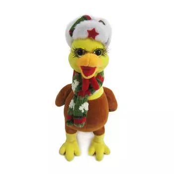 Мягкая игрушка - Петушок в шапке и шарфе, 25 см.