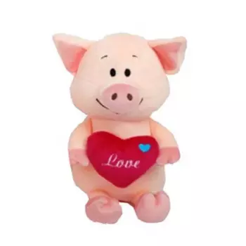 Мягкая игрушка - Поросенок с сердечком, 22 см