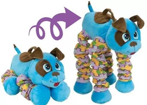 Мягкая игрушка Пружиножки – Голубой щенок, звук