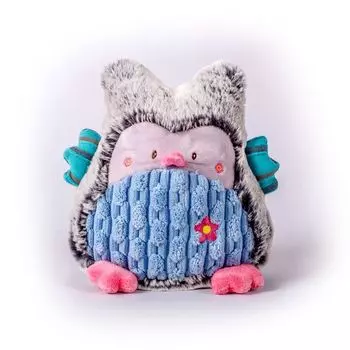 Мягкая игрушка – Совушка, серо-голубая, 17 см