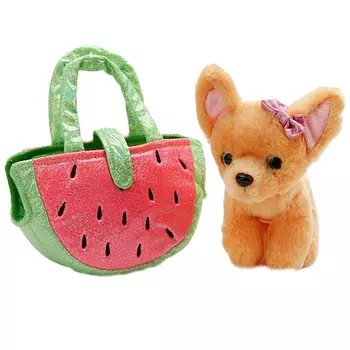 Мягкая игрушка в сумочке Арбуз - Собака Чихуахуа, 19 см