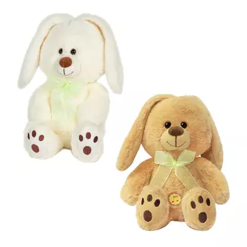 Мягкая игрушка – Зайка-беляк с бантиком, 20 см, звук