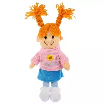 Мягкая озвученная игрушка - Куколка с косичками, 35 см, 4 стиха и песни на стихи А. Барто