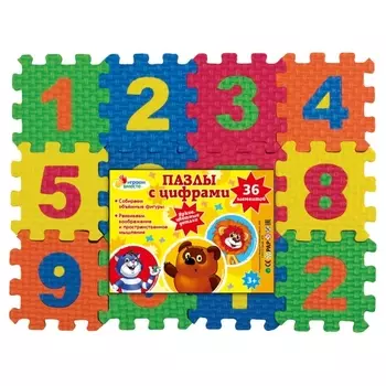 Мягкие пазлы - Союзмультфильм с цифрами, 36 элементов