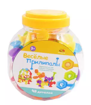 Мягкий конструктор с присосками - Веселые прилипалы, 48 деталей