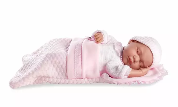 Мягкий пупс из серии Arias Elegance в розовом конверте и костюме, с соской, плачет, 45 см.