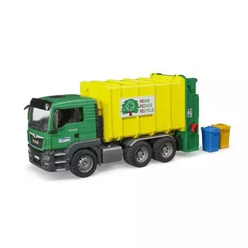 Мусоровоз Bruder MAN TGS, цвет зеленый/желтый, подходит модуль со звуком и светом H