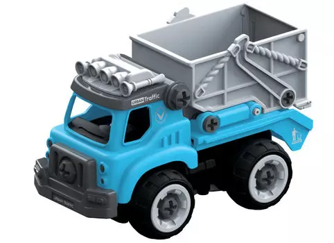 Мусоровоз из серии Сити-сервис на радиоуправлении, 18 см, 2,4ГГц, разборный, в комплекте шуруповерт