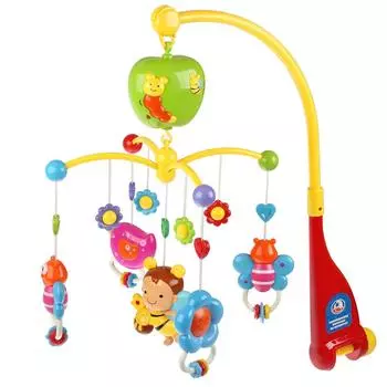 Музыкальная карусель на кроватку Пчелка Жу-Жу 10 колыбельных, 5 звуков природы, сказка