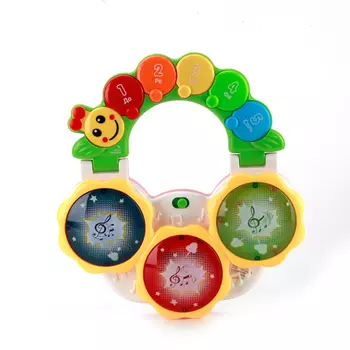 Музыкальная обучающая гусеница, 10 стихов и 6 песен, свет и звук