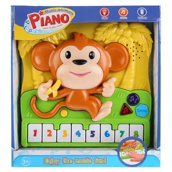 Музыкальное пианино Обезьянка, свет + звук